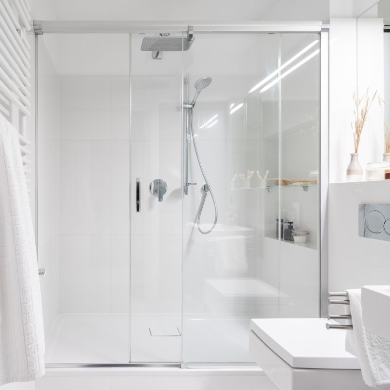 Elegant Shower with Glass Panel